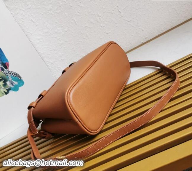 Buy Fashionable Prada Buckle small leather handbag with double belt 1BA418 Brown 2024