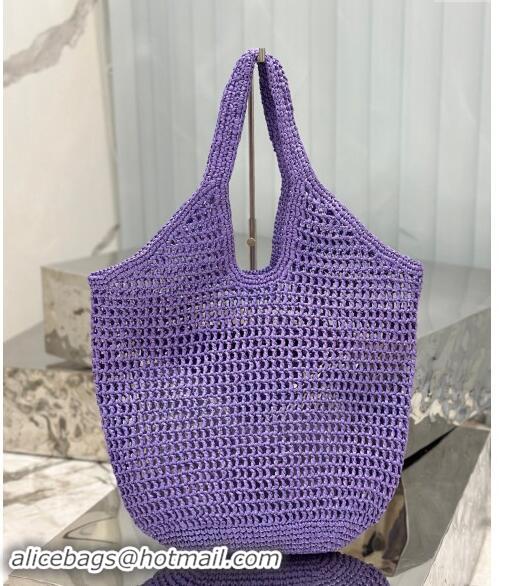 Good Quality Prada Crochet Tote bag 1BG424 Purple 2024