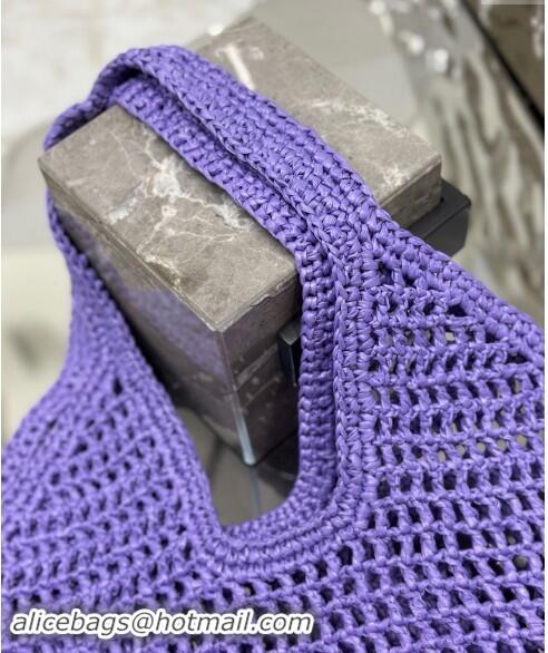 Good Quality Prada Crochet Tote bag 1BG424 Purple 2024