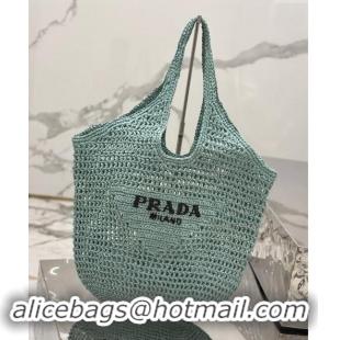 Promotional Prada Crochet Tote bag 1BG424 Light Green 2024