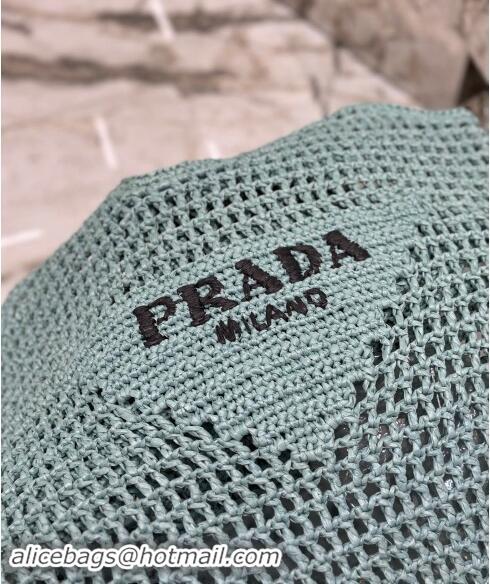 Promotional Prada Crochet Tote bag 1BG424 Light Green 2024