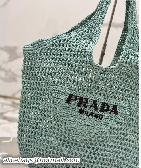 Promotional Prada Crochet Tote bag 1BG424 Light Green 2024