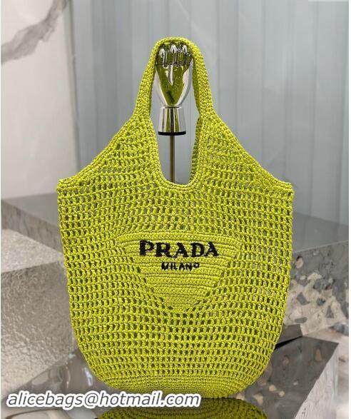 Buy Cheap Prada Crochet Tote bag 1BG424 Neon Green 2024