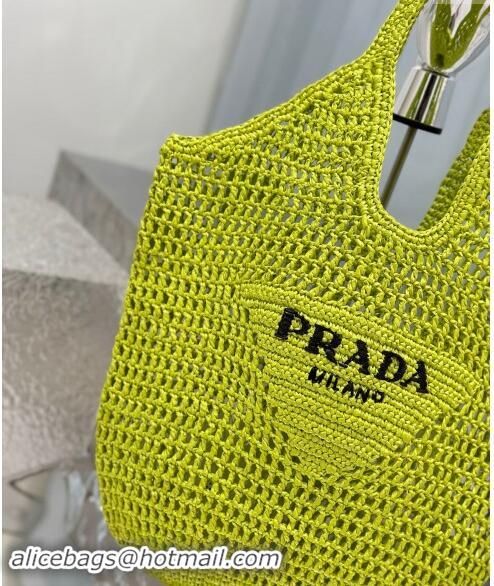 Buy Cheap Prada Crochet Tote bag 1BG424 Neon Green 2024