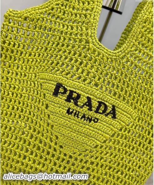 Buy Cheap Prada Crochet Tote bag 1BG424 Neon Green 2024