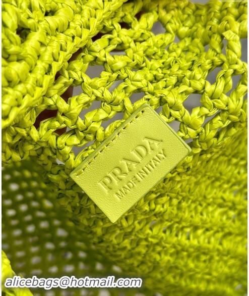 Buy Cheap Prada Crochet Tote bag 1BG424 Neon Green 2024