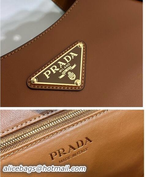 Famous Brand Prada medium leather tote bag 1BG483 Brown 2024