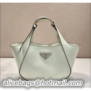 Top Quality Prada medium leather tote bag 1BG483 White 2024