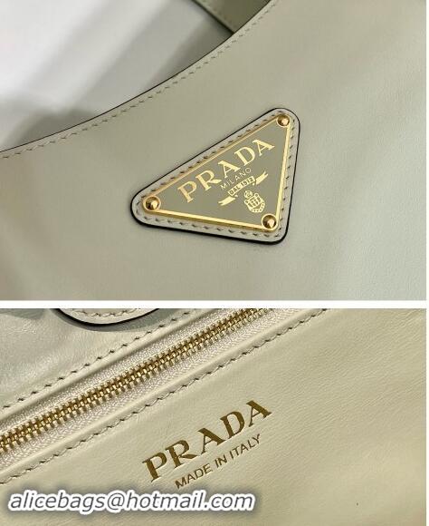 Top Quality Prada medium leather tote bag 1BG483 White 2024