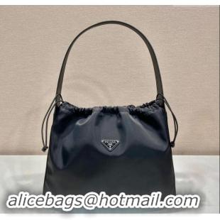 Famous Brand Prada Nylon Large Shoulder Bag B6250 Black 2024