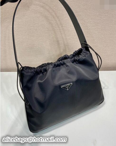 Famous Brand Prada Nylon Large Shoulder Bag B6250 Black 2024