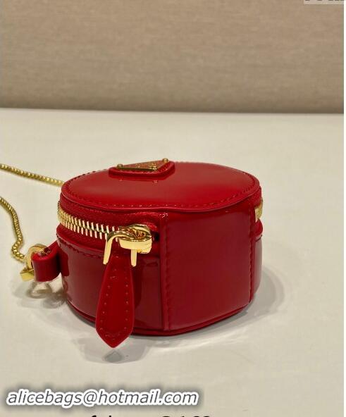 Unique Discount Prada Patent leather mini-pouch 1NR023 Red 2024