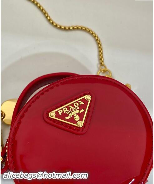 Unique Discount Prada Patent leather mini-pouch 1NR023 Red 2024