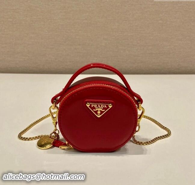 Unique Discount Prada Patent leather mini-pouch 1NR023 Red 2024