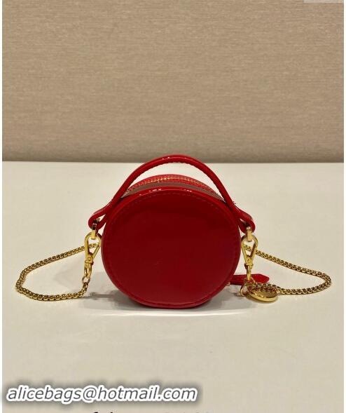 Unique Discount Prada Patent leather mini-pouch 1NR023 Red 2024