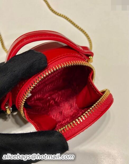 Unique Discount Prada Patent leather mini-pouch 1NR023 Red 2024