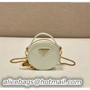 Promotional Prada Patent leather mini-pouch 1NR023 White 2024