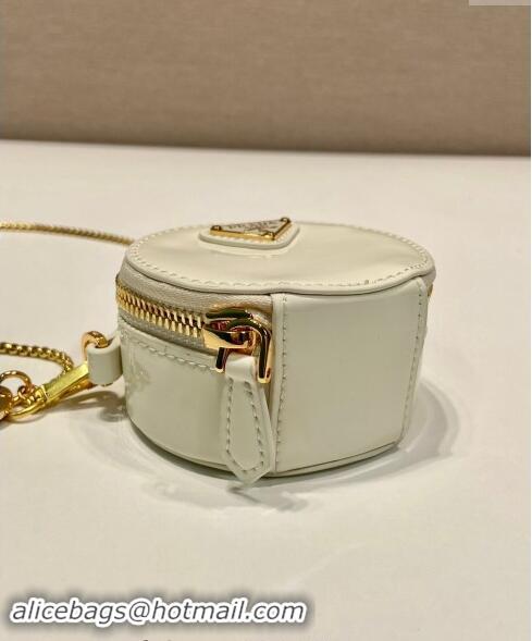 Promotional Prada Patent leather mini-pouch 1NR023 White 2024