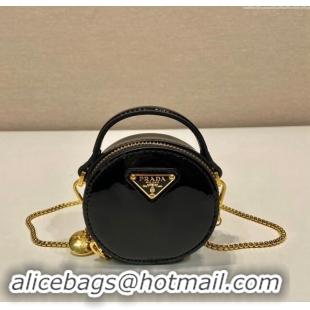 Shop Duplicate Prada Patent leather mini-pouch 1NR023 Black 2024