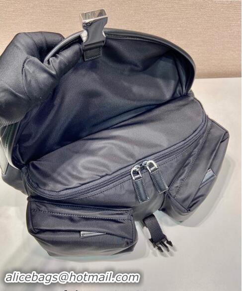 Most Popular Prada Mens Re-Nylon and leather shoulder bag 2VH175 Black 2024