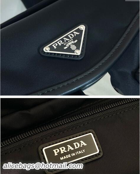 Most Popular Prada Mens Re-Nylon and leather shoulder bag 2VH175 Black 2024