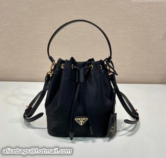 Super Quality Prada Re-Edition 1978 Re-Nylon Bucket mini-bag 1BE067 Black 2024