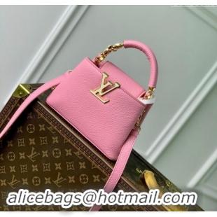 Super Quality Louis Vuitton Capucines Mini Bag in Taurillon Leather M23943 Pink 2024