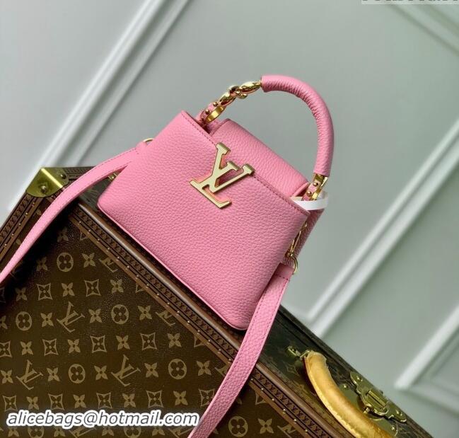 Super Quality Louis Vuitton Capucines Mini Bag in Taurillon Leather M23943 Pink 2024