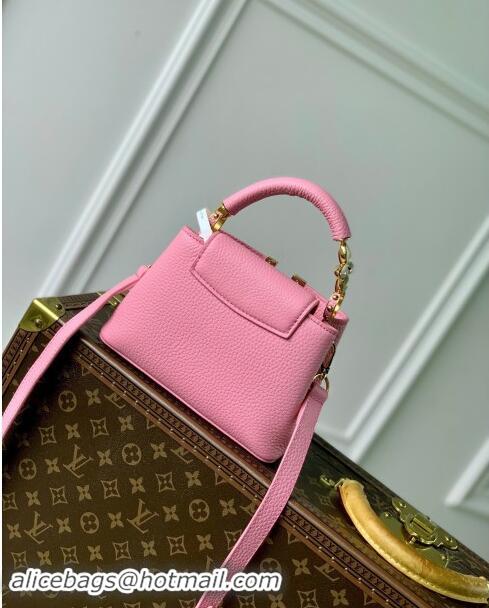 Super Quality Louis Vuitton Capucines Mini Bag in Taurillon Leather M23943 Pink 2024