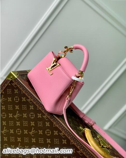 Super Quality Louis Vuitton Capucines Mini Bag in Taurillon Leather M23943 Pink 2024