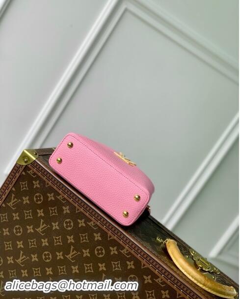 Super Quality Louis Vuitton Capucines Mini Bag in Taurillon Leather M23943 Pink 2024