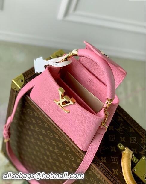 Super Quality Louis Vuitton Capucines Mini Bag in Taurillon Leather M23943 Pink 2024