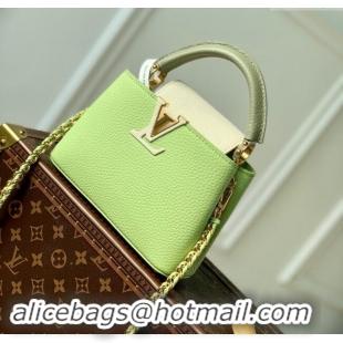 Top Grade Louis Vuitton Capucines Mini Bag in Taurillon Leather M21689 Green 2024