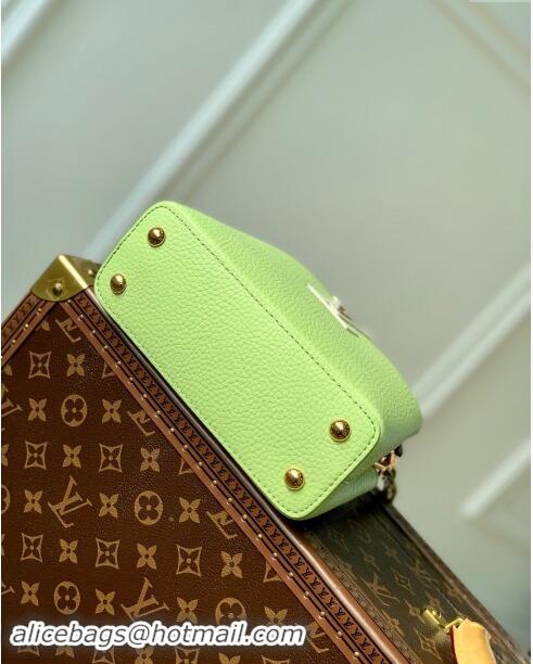 Top Grade Louis Vuitton Capucines Mini Bag in Taurillon Leather M21689 Green 2024