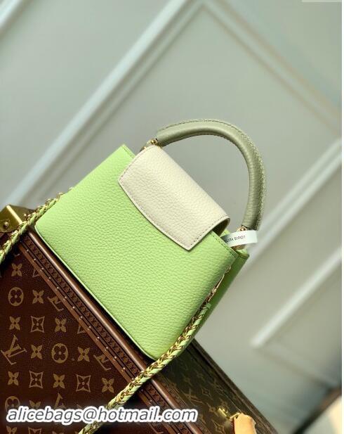 Top Grade Louis Vuitton Capucines Mini Bag in Taurillon Leather M21689 Green 2024