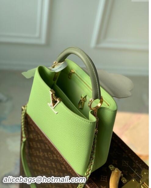 Pretty Style Louis Vuitton Capucines BB Bag in Taurillon Leather M21689 Green 2024