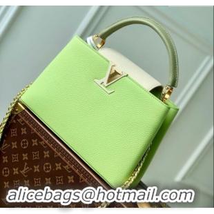 Best Grade Louis Vuitton Capucines MM Bag in Taurillon Leather M21689 Green 2024