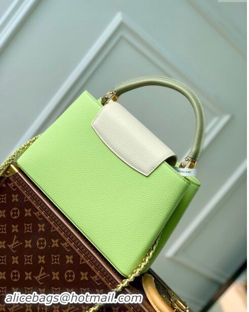 Best Grade Louis Vuitton Capucines MM Bag in Taurillon Leather M21689 Green 2024