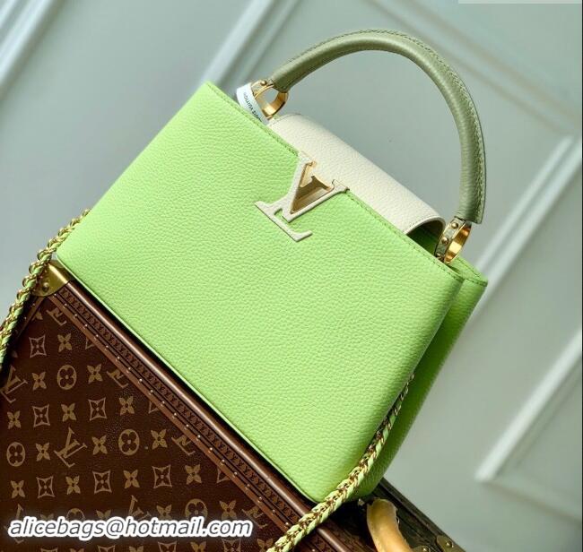 Best Grade Louis Vuitton Capucines MM Bag in Taurillon Leather M21689 Green 2024