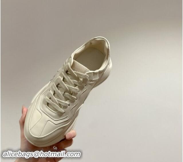 Grade Quality Gucci Rhyton Sneakers in Ivory White Leather with Blue Rabbit 906104