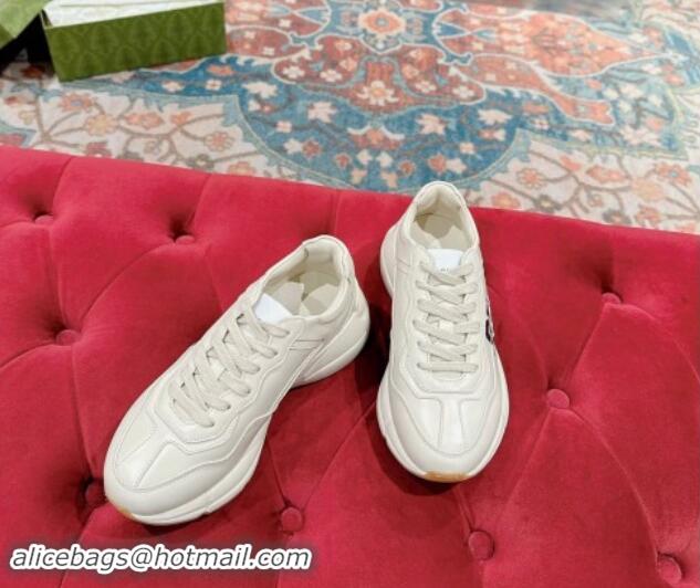 Best Price Gucci Rhyton Sneakers in Ivory White Leather with 25 Print 906111