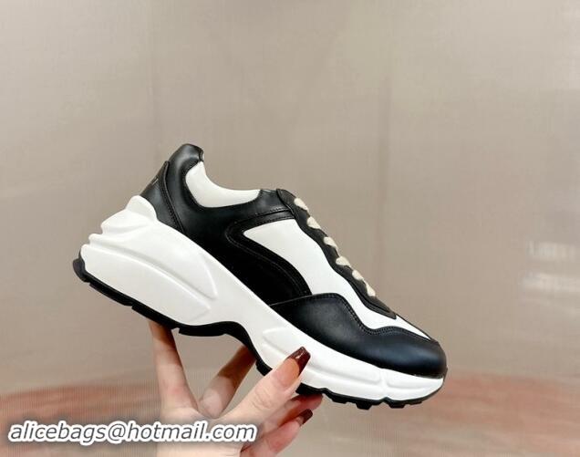 Sophisticated Gucci Rhyton Sneakers in White and Black Leather 906119