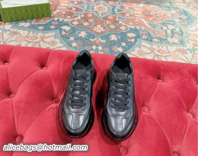 Good Product Gucci Rhyton Sneakers in All Black Leather 906120