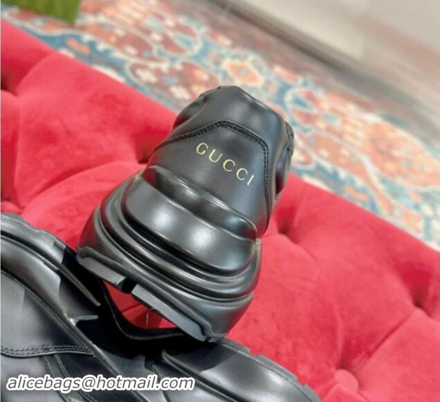 Good Product Gucci Rhyton Sneakers in All Black Leather 906120