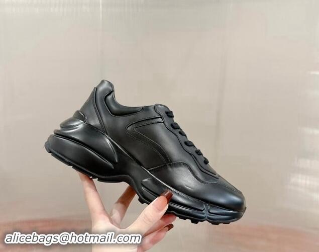 Good Product Gucci Rhyton Sneakers in All Black Leather 906120