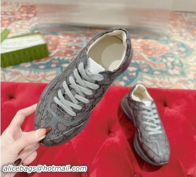 Popular Style Gucci Rhyton Sneakers in GG Supreme Canvas Grey 906124