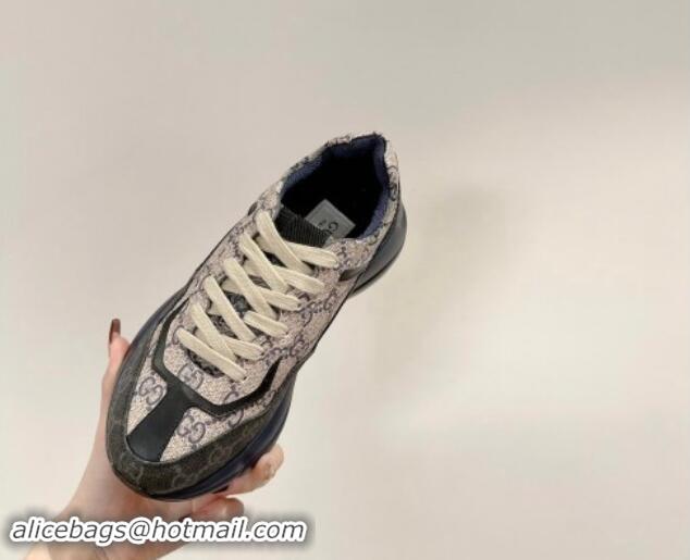 Big Discount Gucci Rhyton Sneakers in GG Supreme Canvas Beige/Black 906128