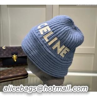 Top Quality Celine Knit Hat 0731 Light Blue 2023