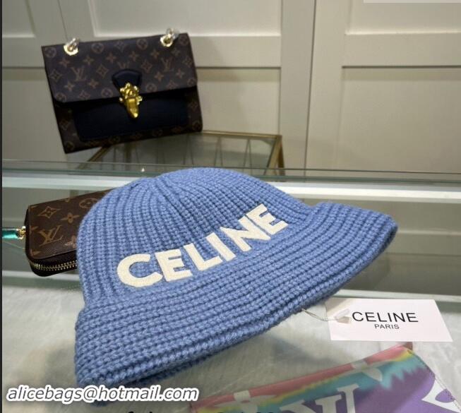 Top Quality Celine Knit Hat 0731 Light Blue 2023