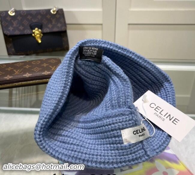 Top Quality Celine Knit Hat 0731 Light Blue 2023